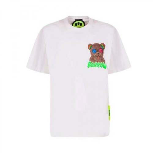 Barrow, T-shirt mezze maniche con stampa multicolore. Logo olografico sul retro. Biały, unisex, 535.00PLN