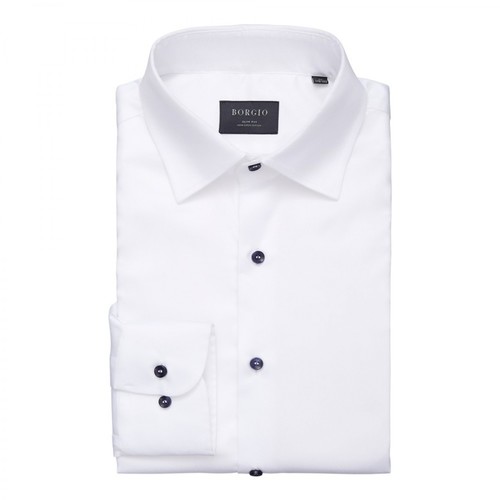 Borgio, koszula fasano 00249 długi rękaw slim fit Biały, male, 189.00PLN
