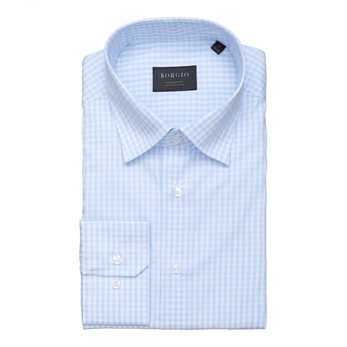 Borgio, koszula matera długi rękaw classic fit 00270 Niebieski, male, 249.00PLN