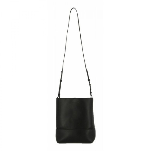 Bottega Veneta, Angle Leather Shoulder Bag Czarny, female, 10323.50PLN