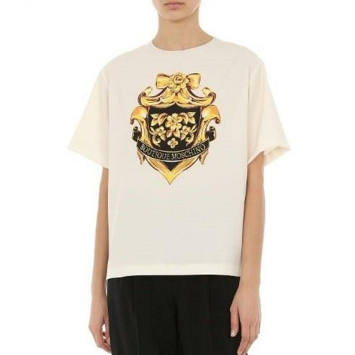 Boutique Moschino, Baroque-Pattern Print T-shirt Biały, male, 619.00PLN