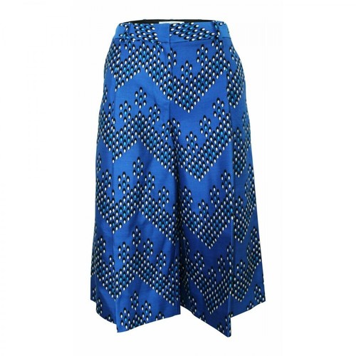Diane von Furstenberg Pre-owned, używane spodnie z szerokimi nogawkami z nadrukiem Niebieski, female, 912.00PLN