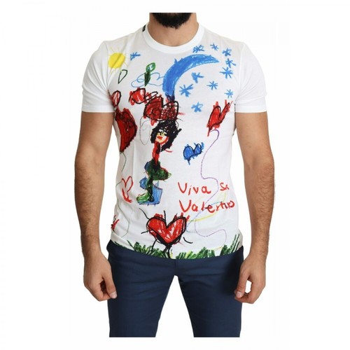 Dolce & Gabbana, Drawing Print T-shirt Biały, male, 1388.79PLN