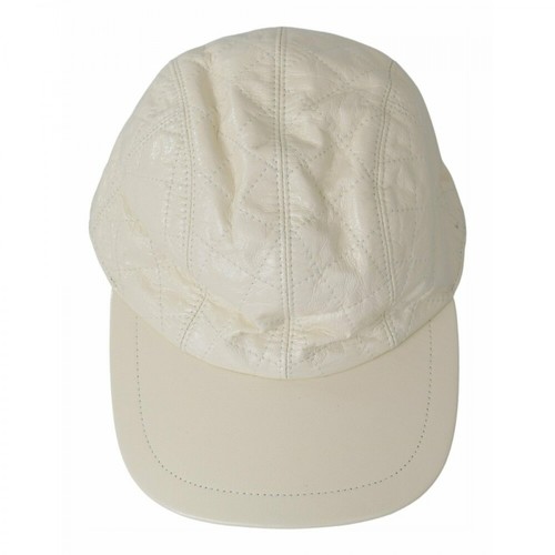 Dolce & Gabbana, Leather Baseball Hat Biały, male, 1231.42PLN