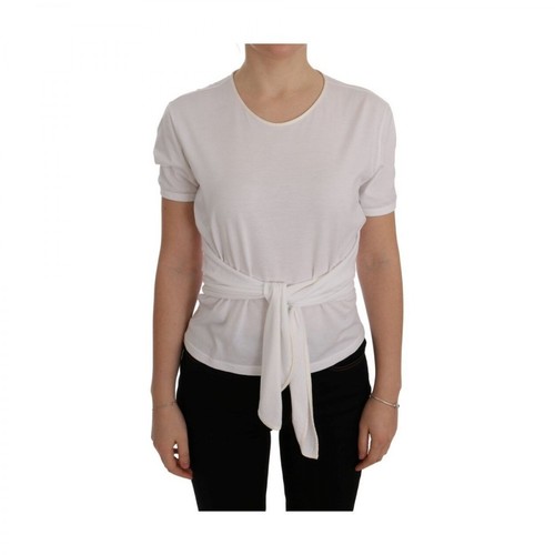 Dolce & Gabbana, Silk Cotton T-shirt Biały, female, 747.51PLN
