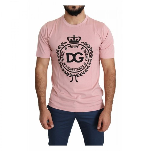 Dolce & Gabbana, T-shirt Różowy, male, 1388.79PLN