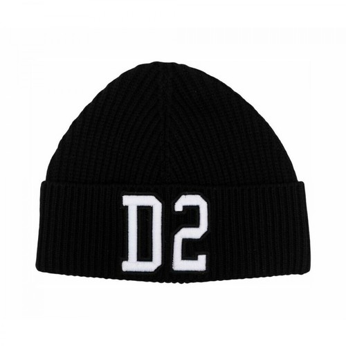 Dsquared2, Embroidered logo knitted beanie Czarny, unisex, 317.90PLN