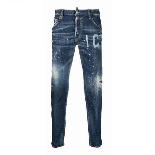 Dsquared2, Icon print paint splatter jeans Niebieski, male, 2225.29PLN