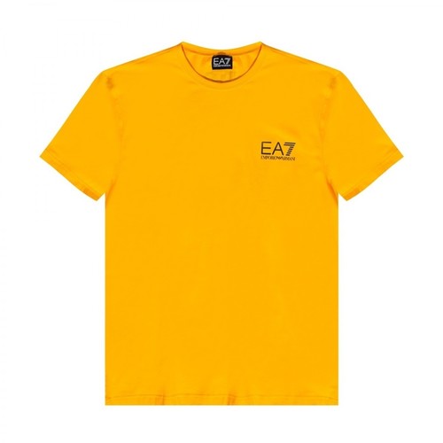 Emporio Armani EA7, T-shirt z logo Żółty, male, 272.34PLN