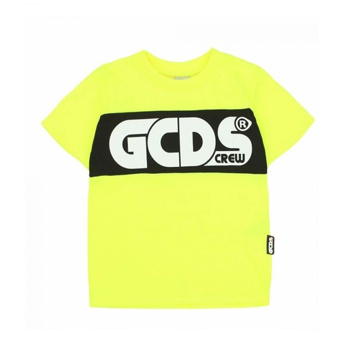 Gcds, 027607Fl T-shirt maniche corte Żółty, unisex, 320.00PLN