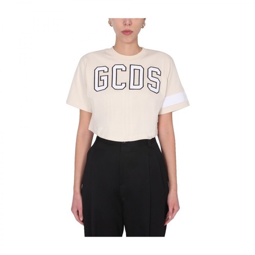 Gcds, Cropped T-Shirt Beżowy, female, 588.00PLN