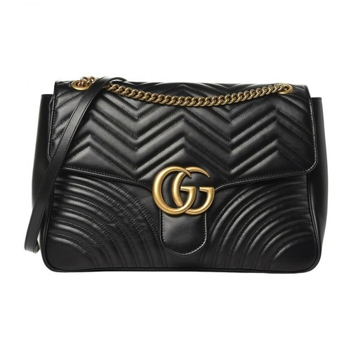Gucci, GG Marmont Matelassé Large Shoulder Bag Czarny, female, 10374.64PLN