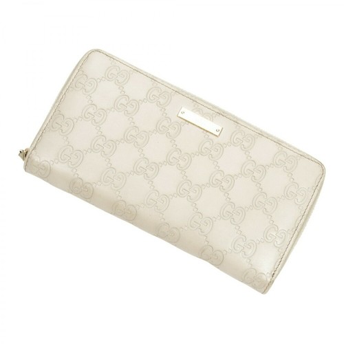 Gucci Vintage, Pre-owned Zip Around Long Wallet Beżowy, female, 1430.25PLN