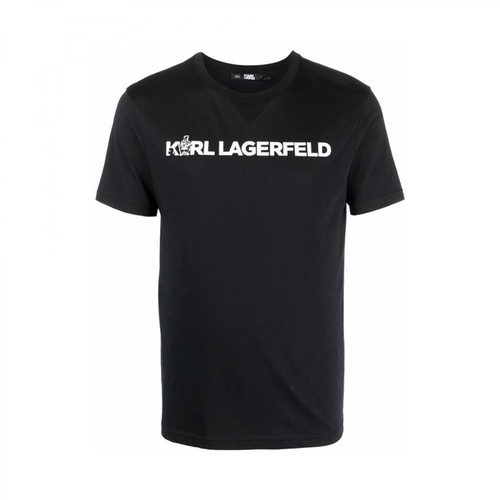 Karl Lagerfeld, Ikonik embroidered logo T-shirt Czarny, female, 406.00PLN