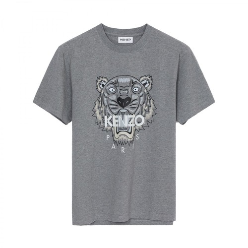 Kenzo, Cotton Tiger T-Shirt Szary, male, 583.00PLN