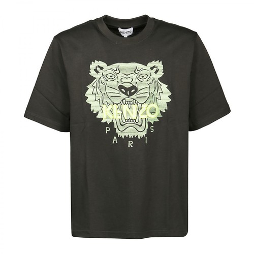 Kenzo, Skate T-shirt Neon Tiger Brązowy, male, 438.00PLN