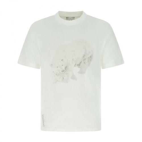 Kenzo, t-shirt in cotton with bear print on the front Biały, male, 325.00PLN
