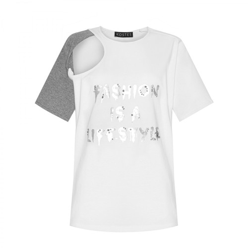 Kostes, T-shirt z łezką Biały, female, 139.00PLN