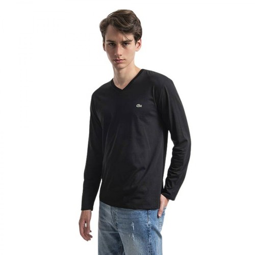 Lacoste, Koszulka męska T-Shirt Collo V Th6711 031 Czarny, male, 320.85PLN
