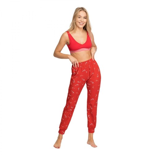 Lalupa, Spodnie od piżamy z motywem zimowym Czerwony, female, 189.00PLN