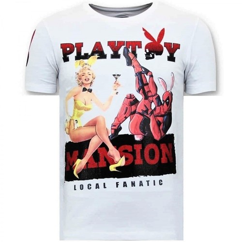 Local Fanatic, T-shirt The Playtoy Mansion Biały, male, 453.85PLN
