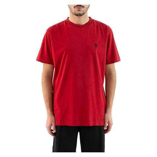 Marcelo Burlon, Cmaa018F21Jer0082710 T-shirt maniche corte Czerwony, male, 565.00PLN