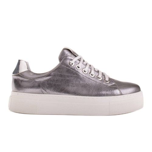 Marco Shoes Damskie sneakersy z naturalnej skóry na grubej podeszwie brązowe srebrny 349.00PLN