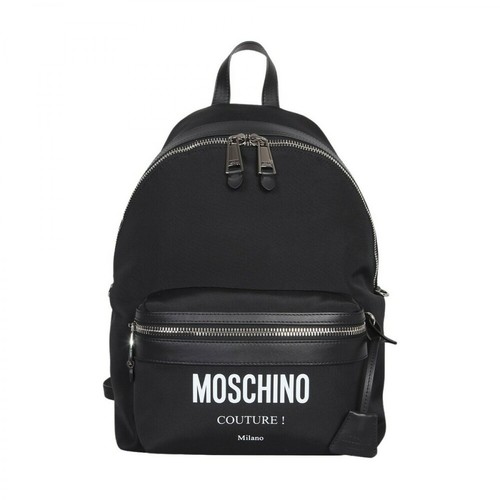 Moschino, Backpack With Logo Czarny, male, 1838.00PLN