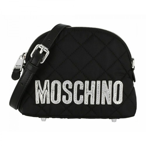 Moschino Pre-owned, Pikowana torba na ramię z logo Czarny, female, 2208.00PLN
