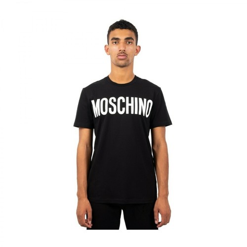 Moschino, T-shirt branding Czarny, male, 556.00PLN