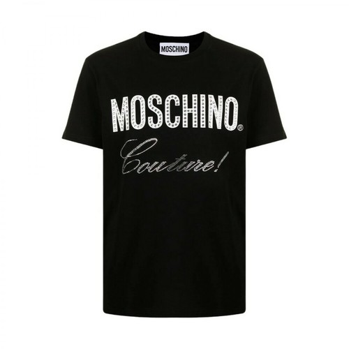 Moschino, T-Shirt Crystal Logo Czarny, male, 1254.00PLN
