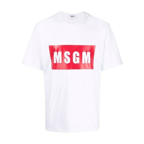 Msgm, T-shirt Biały, male, 320.00PLN