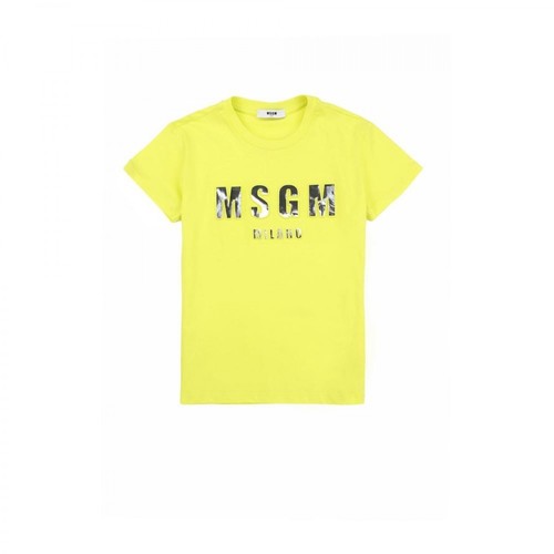 Msgm, T-shirt Żółty, male, 320.00PLN