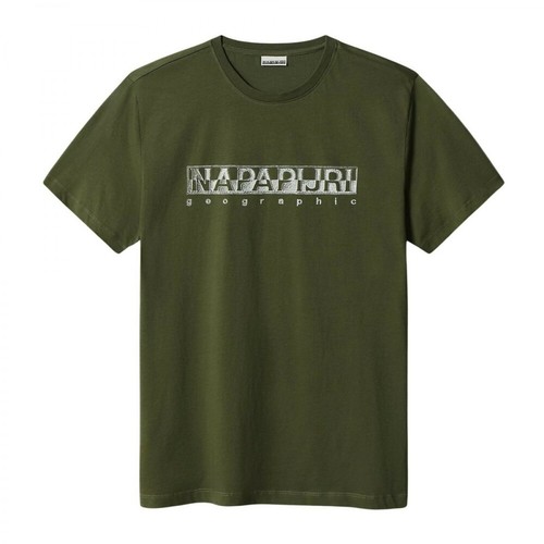 Napapijri, T-shirt Sallar Zielony, male, 181.56PLN