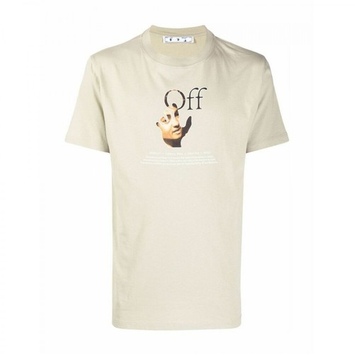 Off White, Omaa027F21Jer0121784 T-Shirt Beżowy, male, 1253.00PLN