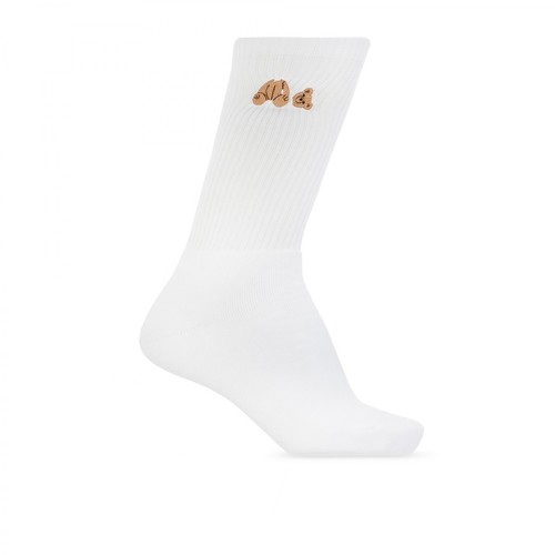 Palm Angels, Embroidered socks Biały, male, 324.00PLN