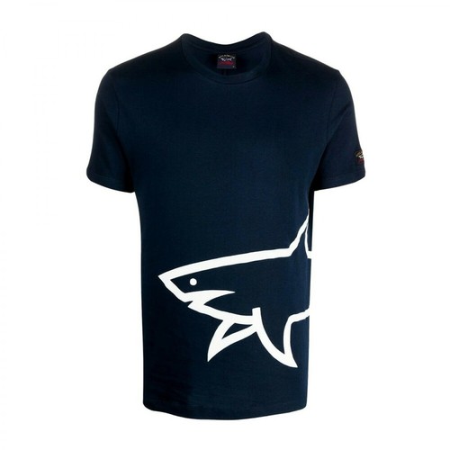 Paul & Shark, T-shirt con stampa Niebieski, male, 525.00PLN