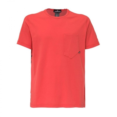 Stone Island, T-Shirt With Pattern Czerwony, male, 619.00PLN