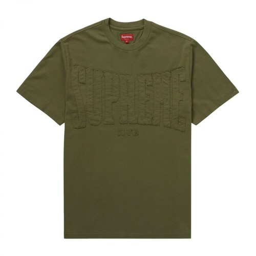 Supreme, Cutout Logo T-shirt Top Zielony, male, 1044.00PLN