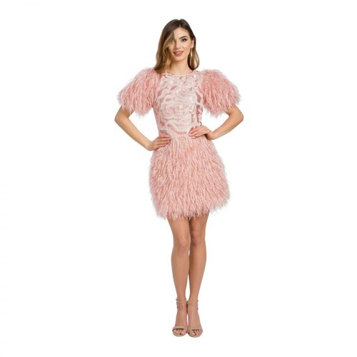 Swing Polish Fashion Concept, Sukienka mini z piórami Pink Swan Różowy, female, 749.00PLN