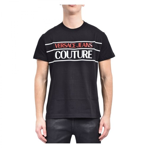 Versace Jeans Couture, T-shirt z nadrukiem Czarny, male, 485.00PLN