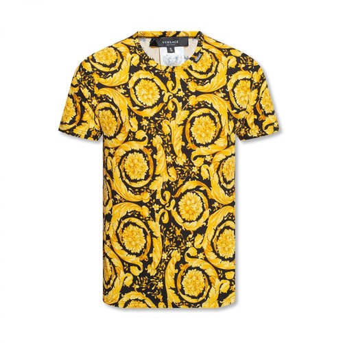 Versace, Patterned T-shirt Żółty, male, 968.00PLN