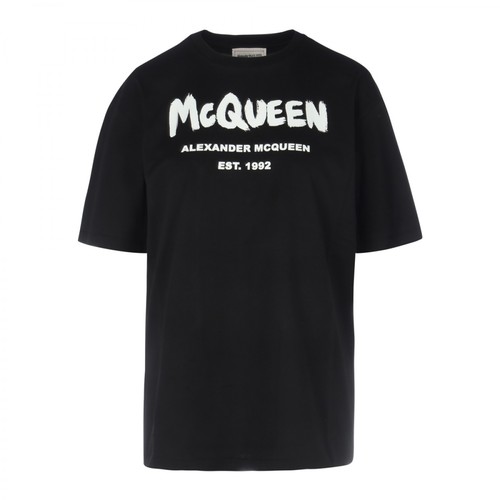 Alexander McQueen, Logo Graffiti T-shirt Czarny, female, 890.00PLN