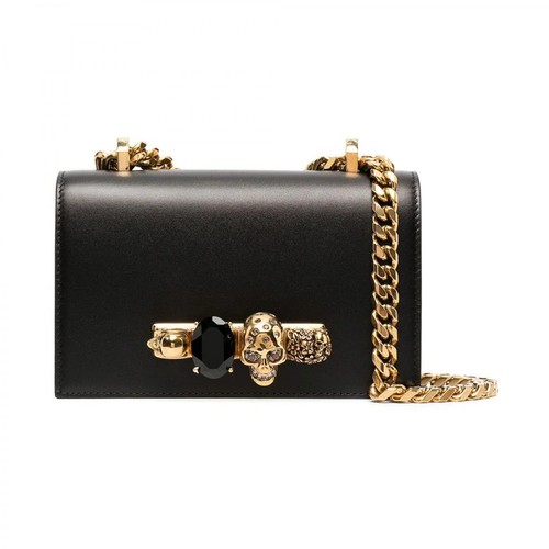 Alexander McQueen, Mini Jewelled Satchel Bag Czarny, female, 6115.00PLN