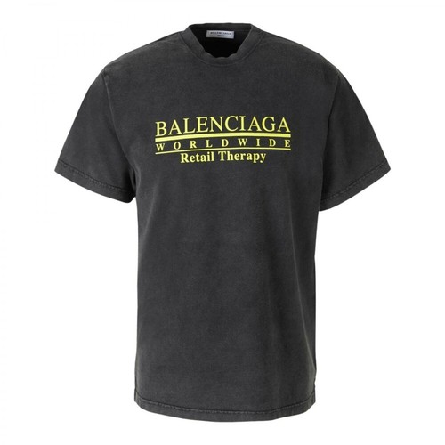 Balenciaga, Vintage Logo Printed T-Shirt Czarny, male, 1984.00PLN
