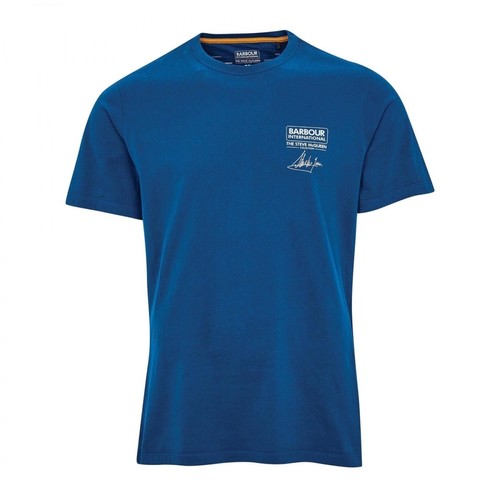 Barbour, International SMQ Signature T-shirt Niebieski, female, 158.00PLN