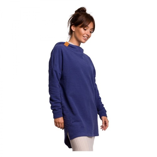 BE, Asymetryczna bluza z kapturem Fioletowy, female, 185.00PLN