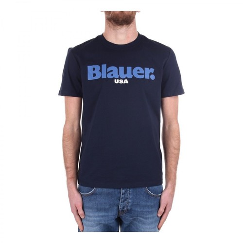 Blauer, 21Sbluh02128 004547 Short sleeve t-shirt Niebieski, male, 217.87PLN