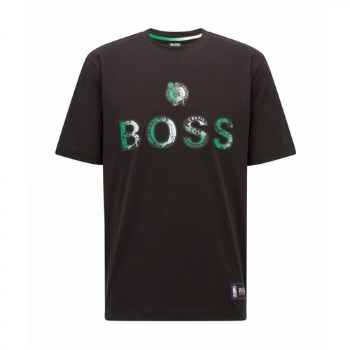 Boss, New York Knicks T-shirt Czarny, male, 352.00PLN
