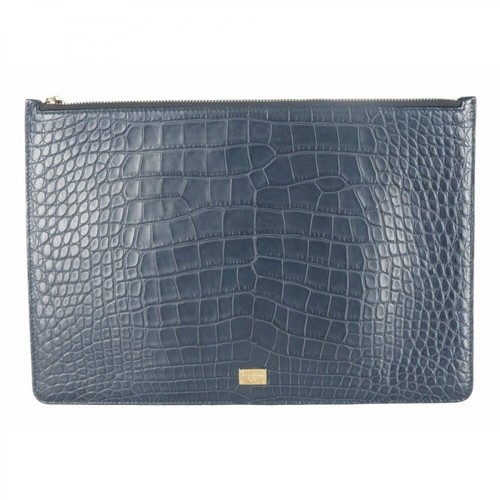 Dolce & Gabbana, Alligator Leather Handbag Niebieski, female, 16562.44PLN